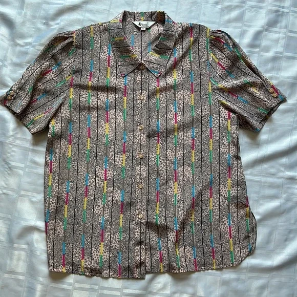 Revedor Button Up Pink Striped Blouse - Picture 12 of 12